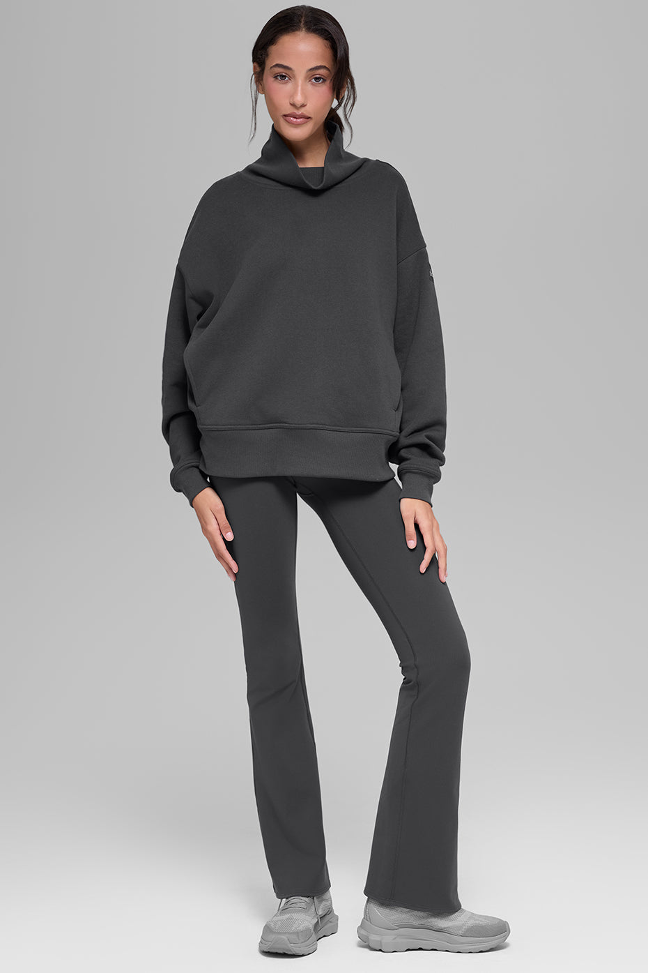 Hazy Mock Neck Pullover - Anthracite