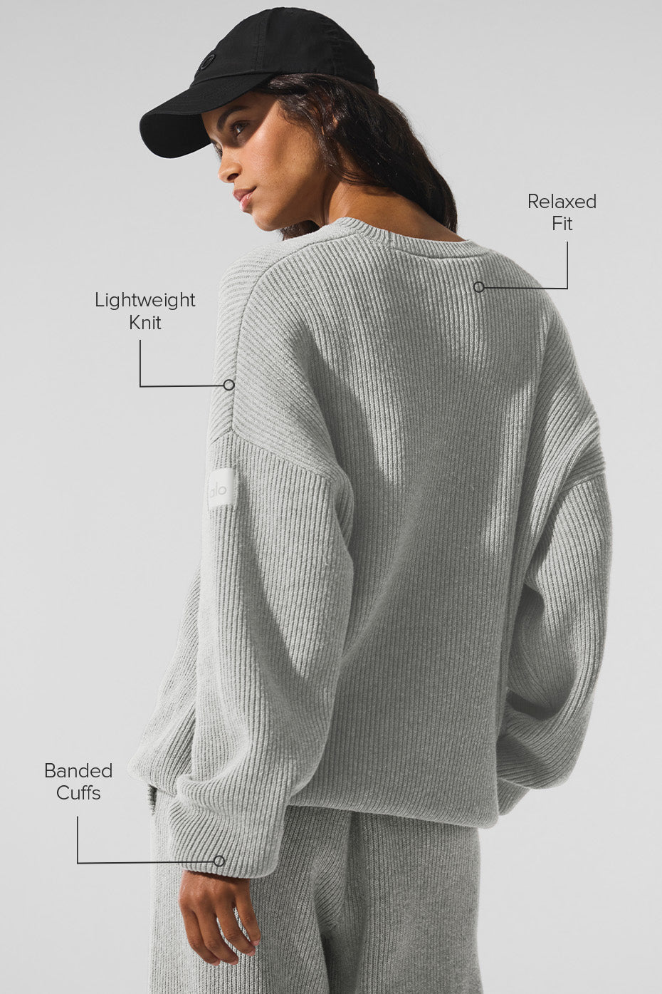 Domain Rib Knit Crew Sweater - Athletic Heather Grey