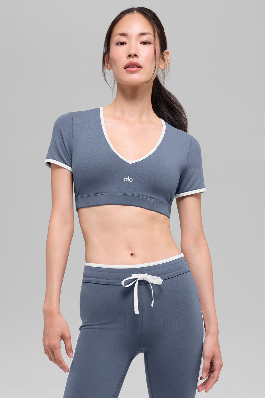 Airbrush Race Pace Short Sleeve - Bluestone/White