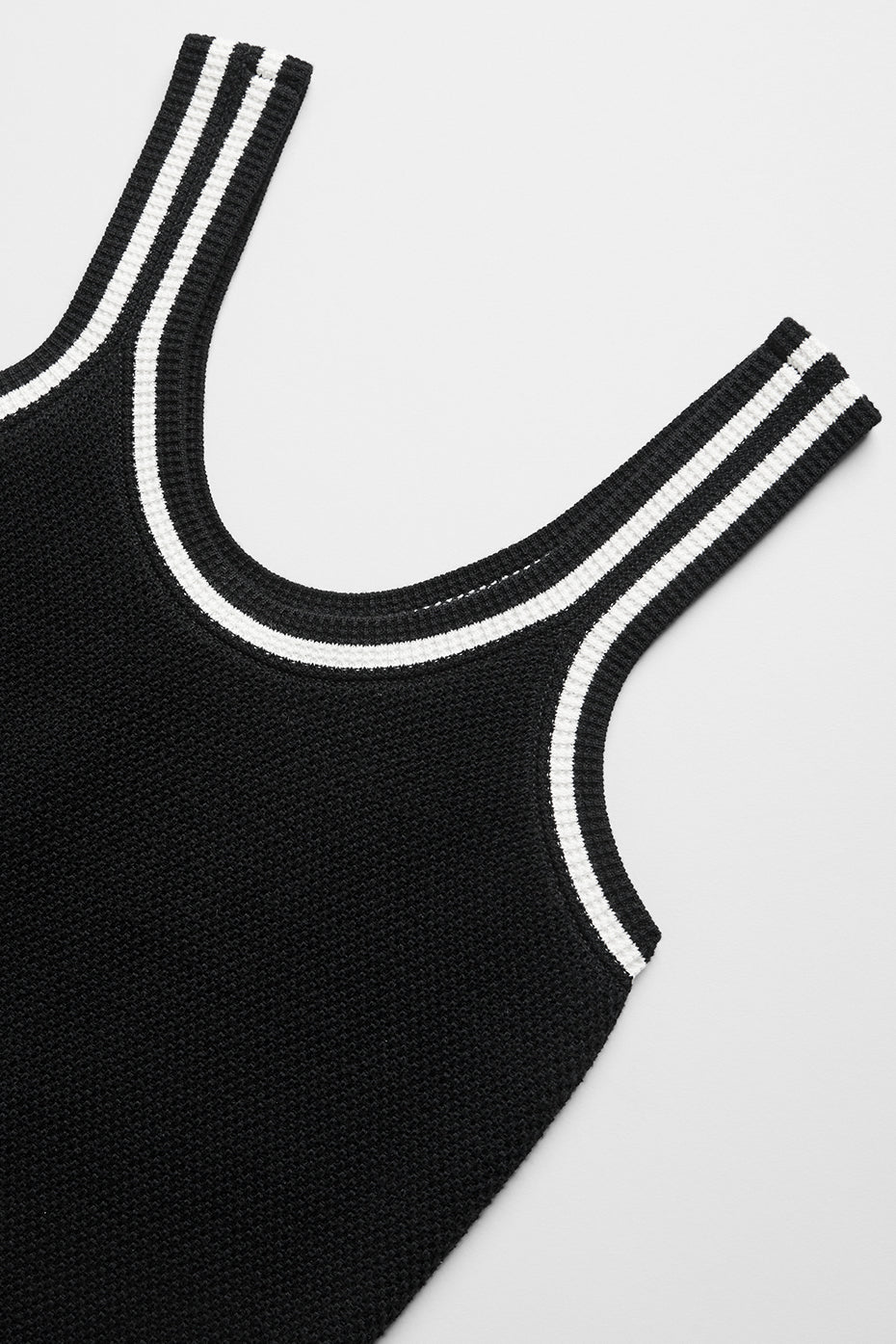 Tennis Club Sweater Knit Tank - Black/Ivory