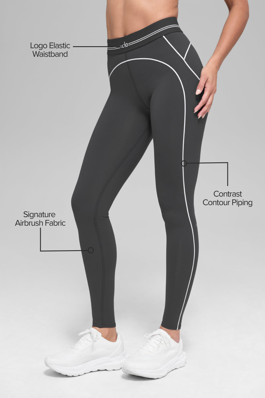 Airbrush High-Waist Heart Throb Legging - Anthracite/White