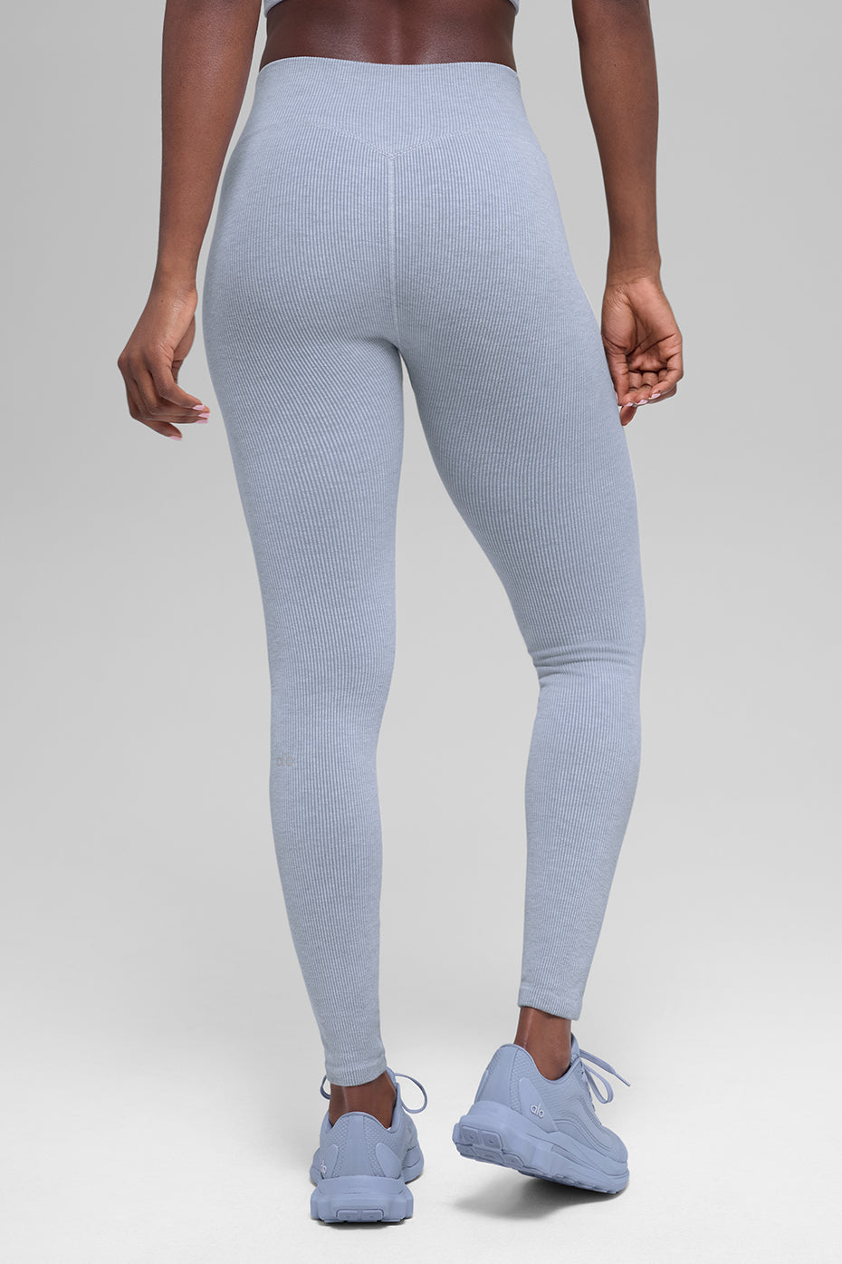 Seamless High-Waist Two Tone Rib Legging - Winter Frost Heather