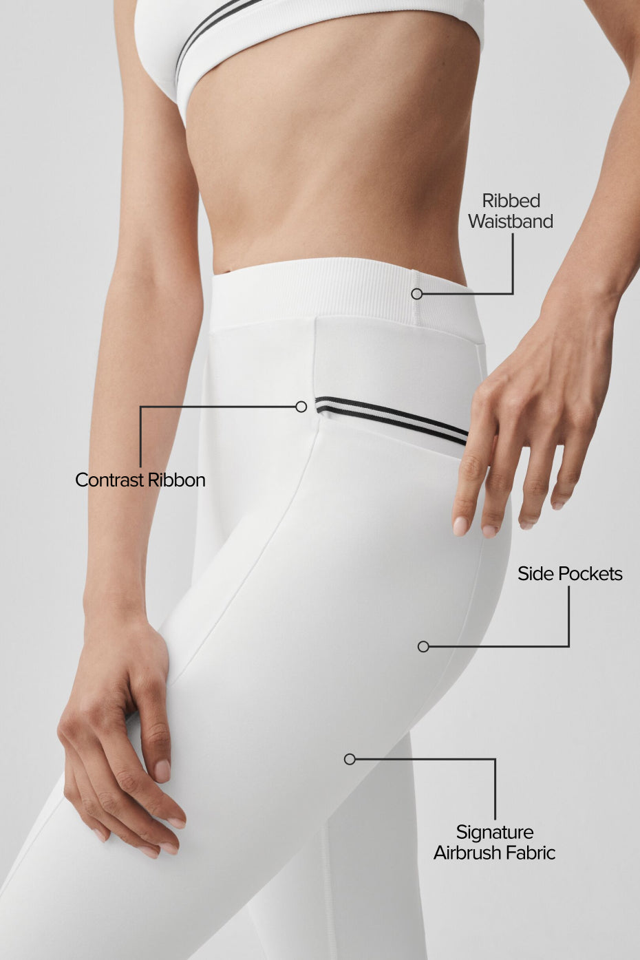 Airbrush High-Waist Fast Track Legging - White/Black